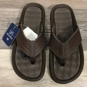 George Shoes Size George Mens Brown Flip Flop Sandals Poshmark